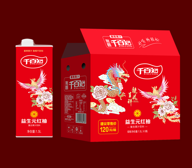 龙凤呈祥益生元红柚1.5L*6