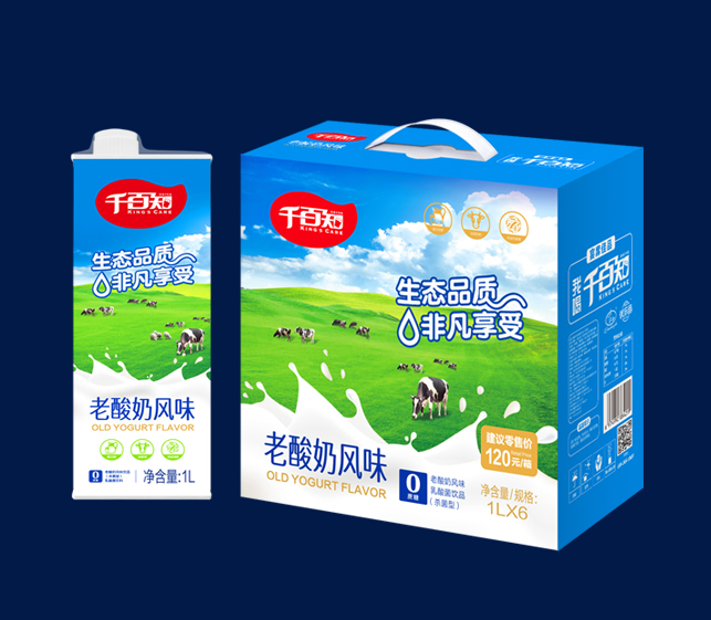 老酸奶饮品1L箱装效果